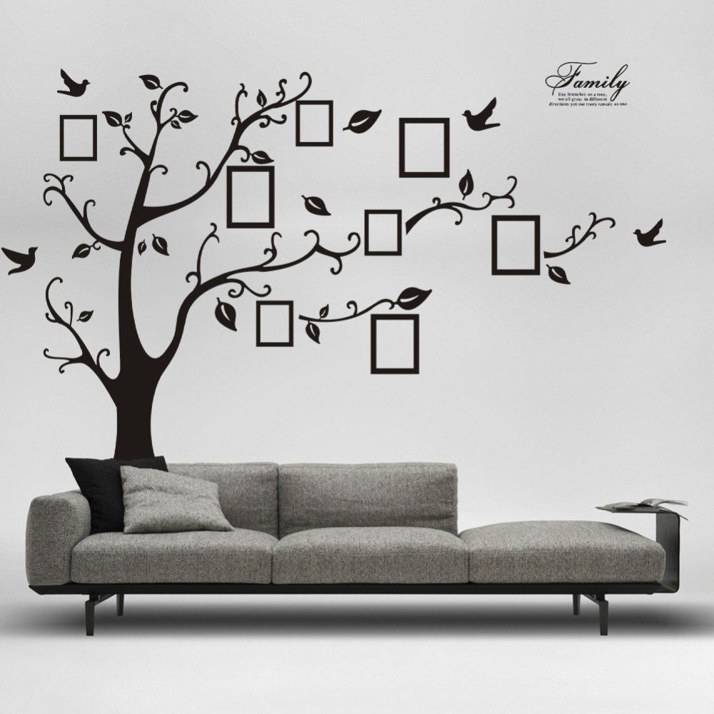 1set-2pcs180X250cm-black-Photo-frame-family-tree-sweet-memory-Wall-Stickers-Home-living-room-bedroom-Wedding